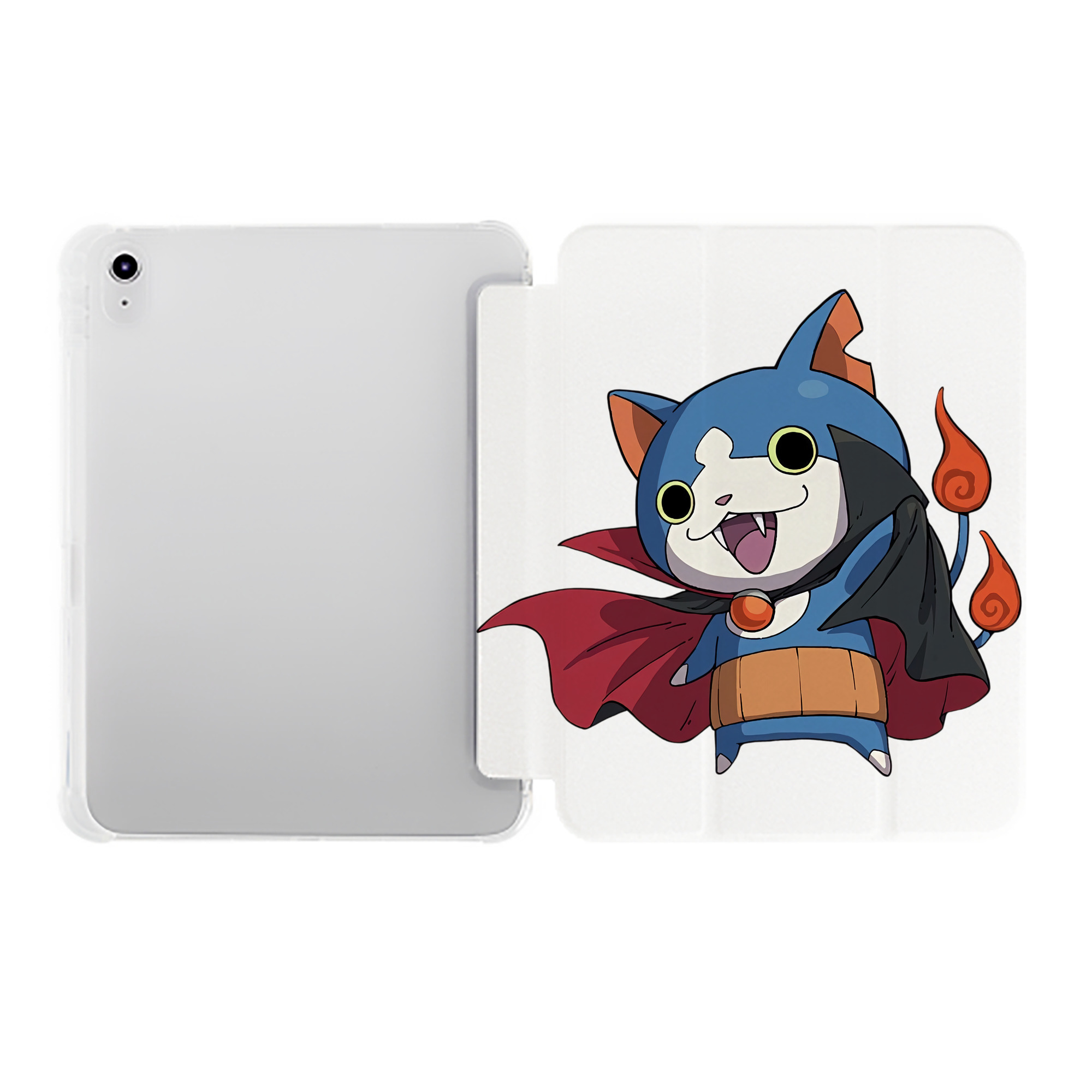 （画像用） 妖怪ウォッチ Yo-kai Watch IPad ケース ペン収納付き 三つ折りスタンド PUレザー×シリコン 対応機種9.5/10.5/10.9インチ